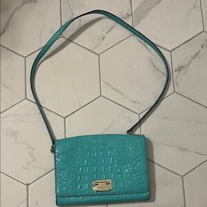 Kate Spade Elegant Turquoise Croc-Embossed Shoulder Bag